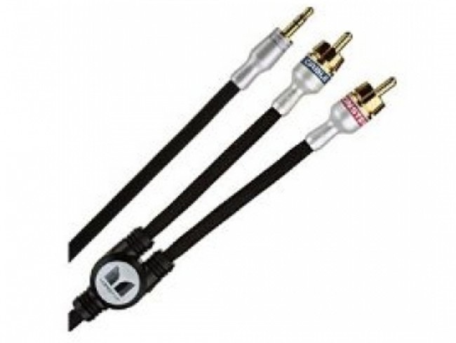 Monster Cable iCable 2 x RCA Macho - 3.5mm Macho, 2.7 Metros, Negro