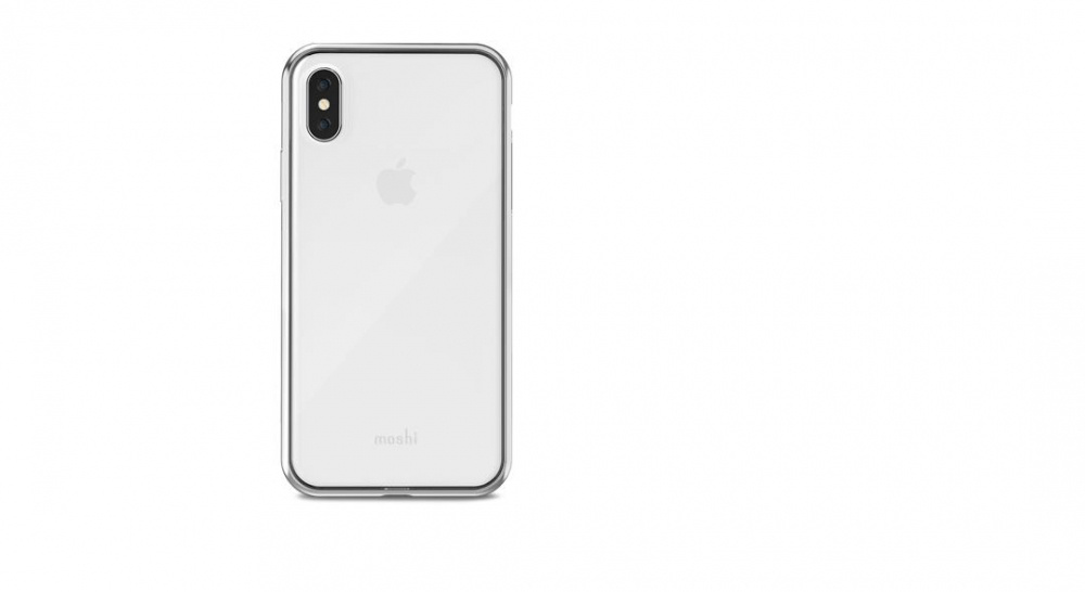 Moshi Funda de Polímero Vitros para iPhone X/Xs, Transparente/Plata