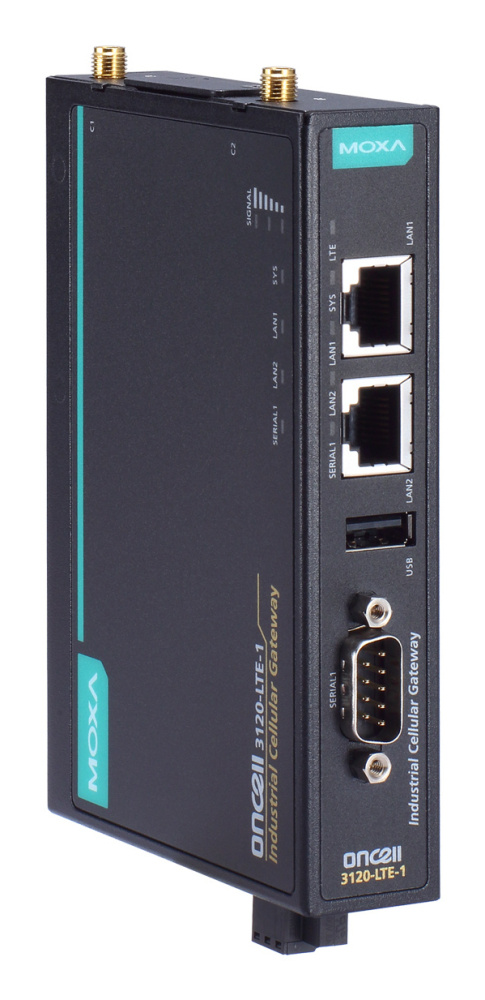 Moxa Gateway OnCell 3120-LTE-1-US-T, 2 x RJ-45, RS-232/422/485