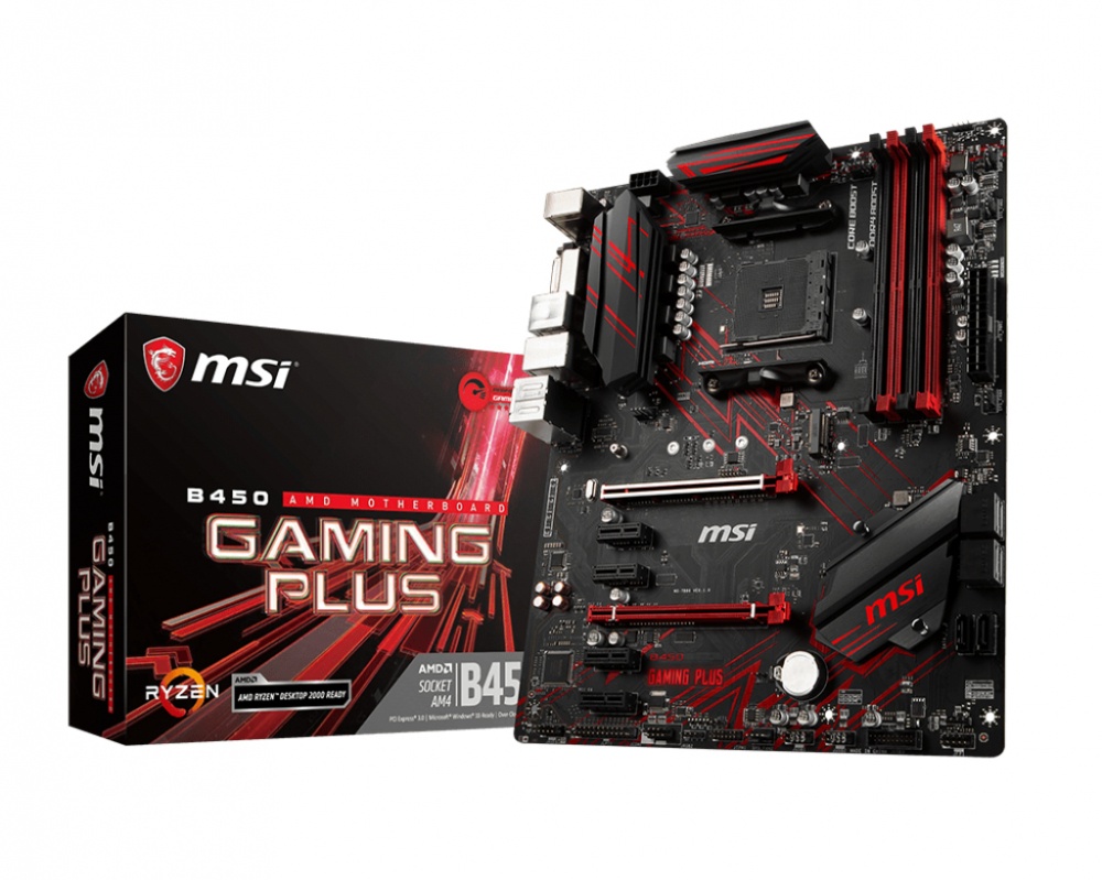 Tarjeta Madre MSI ATX B450 GAMING PLUS, S-AM4, AMD B450, HDMI, 64GB DDR4 para AMD