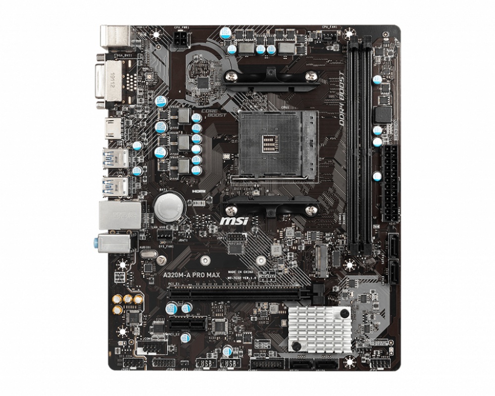 Tarjeta Madre MSI AMD A320M-A PRO MAX, S-AM4, AMD A320, HDMI, 32GB DDR4 para AMD ― Requiere Actualización de BIOS para la Serie Ryzen 3000