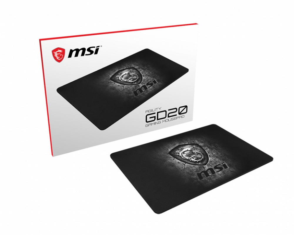Mousepad Gamer MSI AGILITY GD20, 22 x 32cm, Grosor 5mm, Gris/Negro