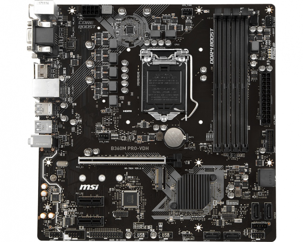 Tarjeta Madre MSI micro ATX  B360M PRO-VDH, S-1151, Intel B360, HDMI, 64GB DDR4 para Intel ― Compatibles solo con 8va y/o  9va Generación (Revisar modelos aplicables)