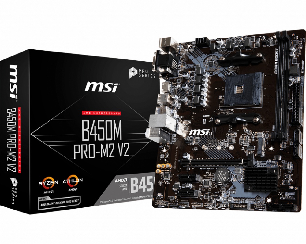 Tarjeta Madre MSI micro ATX B450M PRO-M2 V2, S-AM4, AMD B450, HDMI, 32GB DDR4 para AMD B450