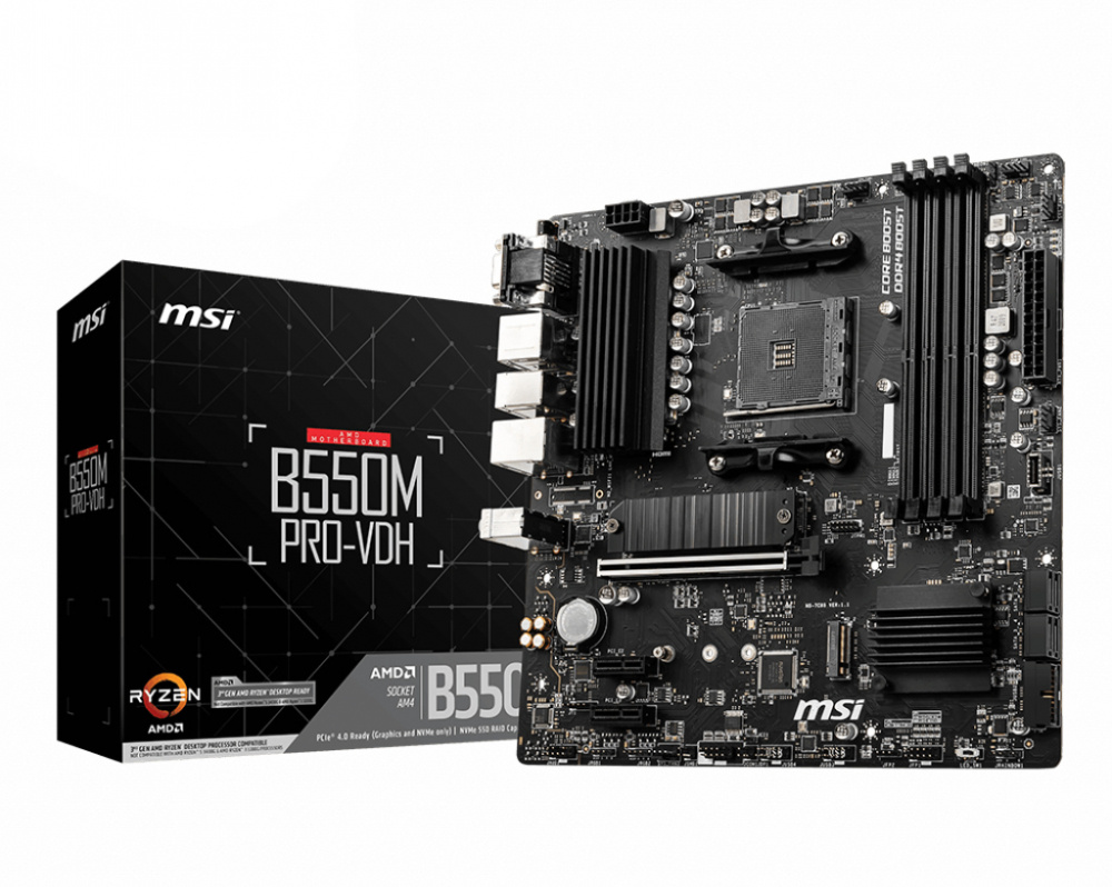 Tarjeta Madre MSI Micro-ATX B550M PRO-VDH, S-AM4, AMD B550, HDMI, 128GB DDR4 para AMD ― Requiere Actualización de BIOS para la Serie Ryzen 5000