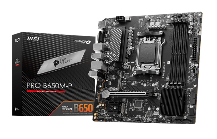 Tarjeta Madre MSI PRO B650M-P, Micro-ATX, Socket AM5, AMD B650, 192GB DDR5, HDMI/DP para AMD