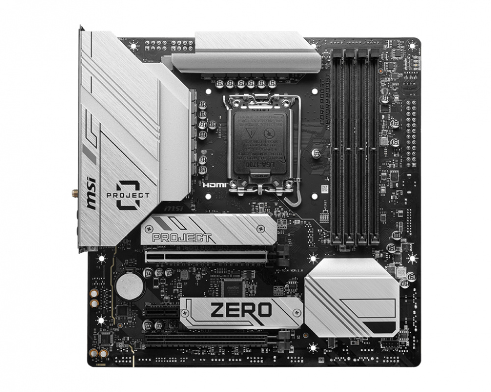 Tarjeta Madre MSI B760M PROJECT ZERO, Micro-ATX, LGA 1700, Intel B760, 192GB DDR5, HDMI/DP para Intel