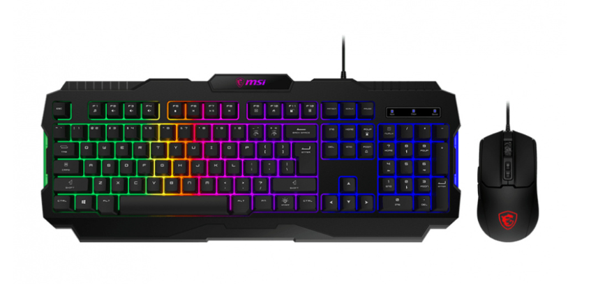 Kit Gamer de Teclado y Mouse MSI FORGE GK100, Alámbrico, USB, Negro, Español