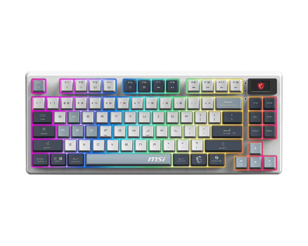 Teclado Gamer MSI Forge GK600 TKL LED RGB TKL, Teclado Mecánico, Linear, Alámbrico, USB, Blanco, Inglés