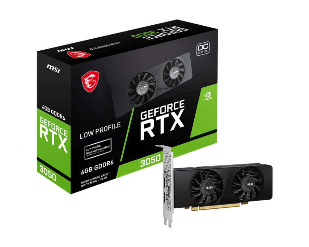 Tarjeta de Video MSI NVIDIA GeForce RTX 3050 LP 6G OC, 6GB 96-bit GDDR6, PCI Express x8 4.0