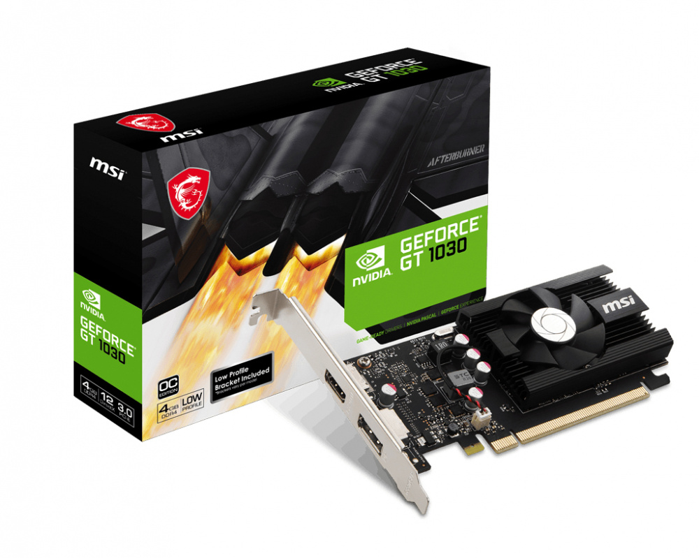 Tarjeta de Video MSI NVIDIA GeForce GT 1030 Low Profile OC, 4GB 64-bit GDDR4, PCI Express x16 3.0 
