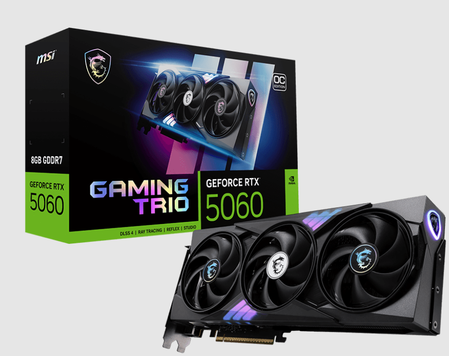 Tarjeta de Video MSI NVIDIA GeForce RTX 5060 GAMING TRIO OC, 8GB 128-bit GDDR7, PCI Express 5.0