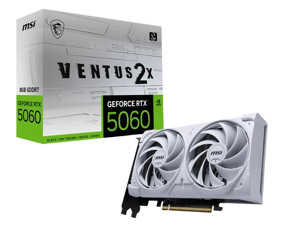 Tarjeta de Video MSI NVIDIA GeForce RTX 5060 8G VENTUS 2X OC WHITE, 8GB 128-bit GDDR7, PCI Express x16 5.0
