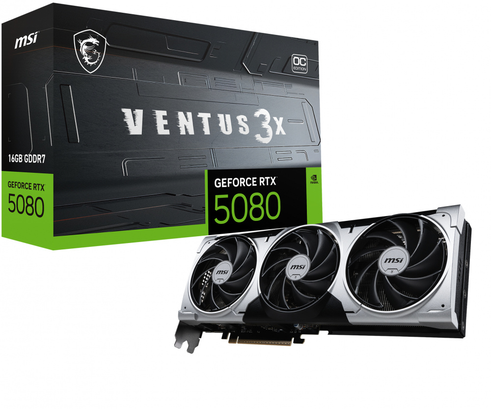Tarjeta de Video MSI NVIDIA GeForce RTX 5080 VENTUS 3X OC PLUS, 16GB 256-bit GDDR7, PCI Express x16 5.0