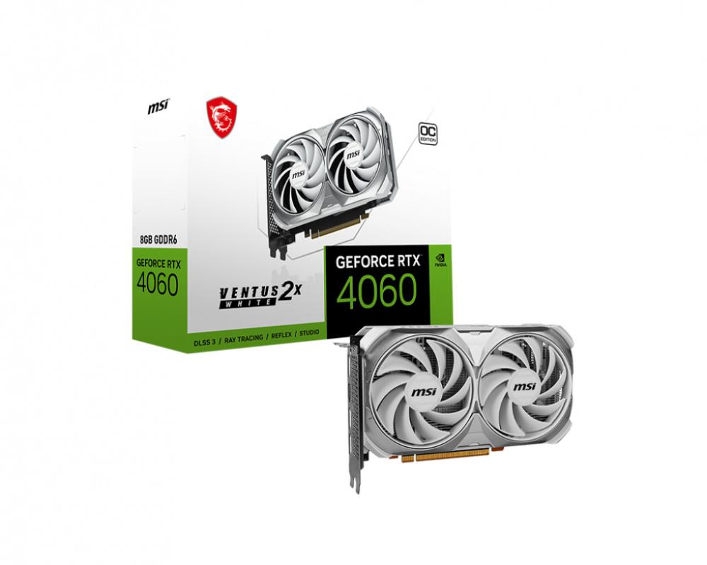 Tarjeta de Video MSI NVIDIA GeForce RTX 4060 VENTUS 2X WHI, 8GB 128-bit GDDR6, PCI Express 4.0