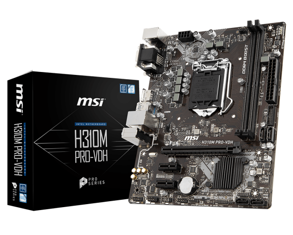 Tarjeta Madre MSI microATX H310M PRO-VDH, S-1151, Intel H310, 32GB DDR4 para Intel ― Compatibles solo con 8va y/o  9va Generación (Revisar modelos aplicables)