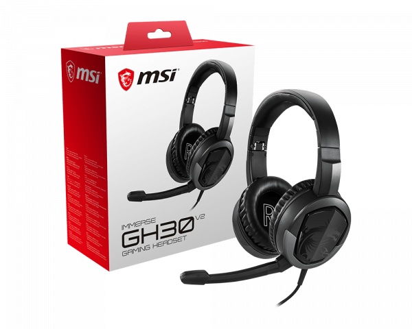 MSI Audífonos Gamer con Micrófono Immerse GH30 V2 para PS4/Xbox/Nintendo/PC, Alámbrico, 1.5 Metros, 3.5mm, Negro