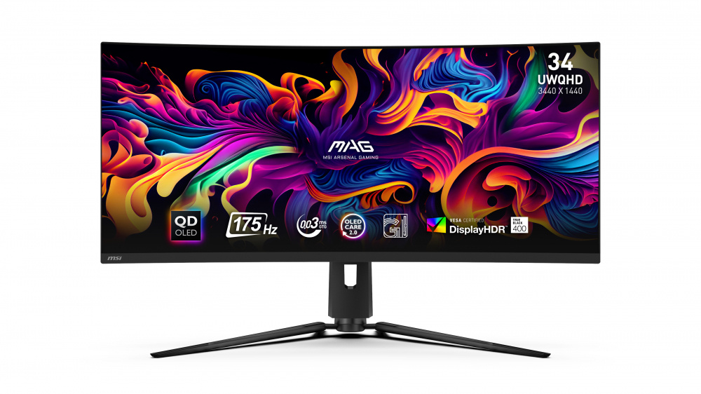 Monitor Gamer MSI MAG 341CQP QD-OLED QLED 34", 3440x1440 Ultra Wide Quad HD, 175Hz, HDMI/DisplayPort, Negro 