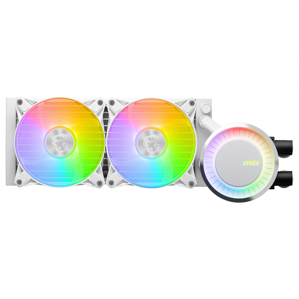 MSI MAG CORELIQUID E240 White Enfriamiento Líquido para CPU, 2x 120mm, hasta 3000RPM, Blanco 