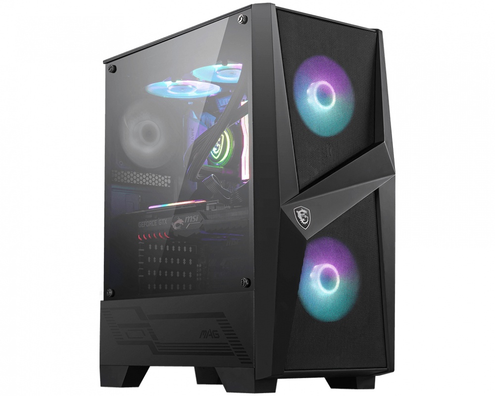Gabinete MSI MAG FORGE 100R con Ventana, Midi-Tower, ATX/Micro-ATX/Mini-ATX, USB 3.2, sin Fuente, Negro