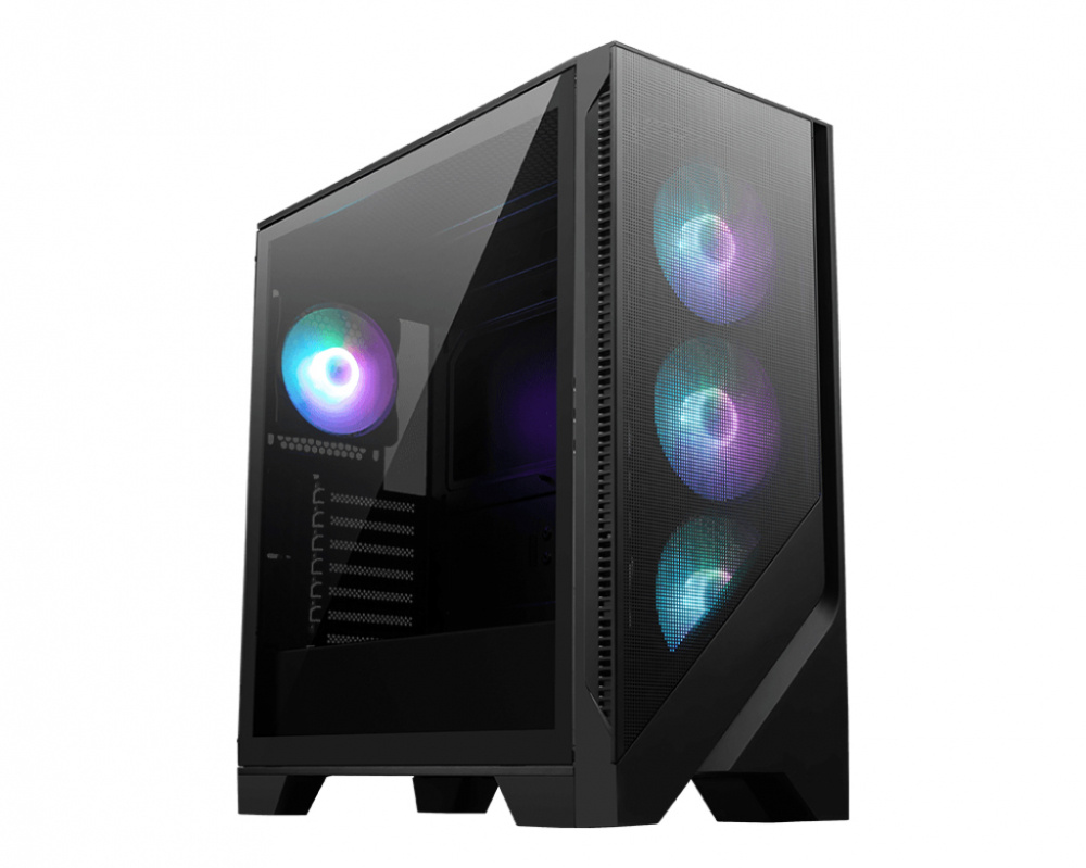 Gabinete MSI MAG FORGE 321R AIRFLOW, Midi-Tower, ATX/Micro-ATX/Mini-ITX, USB 3.0, sin Fuente, 4 Ventiladores Instalados, Negro