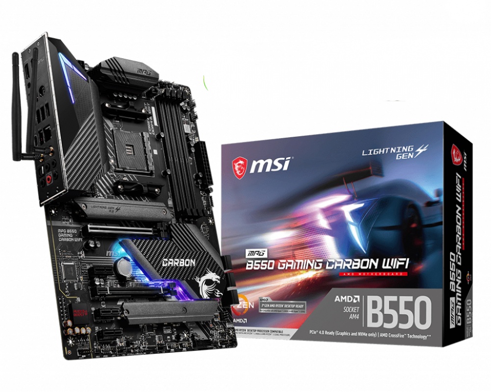 Tarjeta Madre MSI ATX MPG B550 GAMING CARBON WIFI, S-AM4, AMD B550, HDMI, 128GB DDR4 para AMD — Requiere Actualización de BIOS para la Serie Ryzen 5000