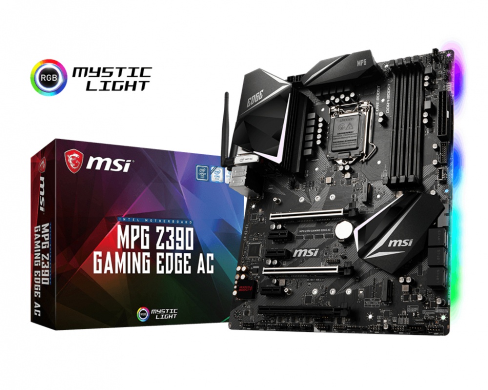 Tarjeta Madre MSI ATX MPG Z390 GAMING EDGE AC, S-1151, Intel Z390, HDMI, 64GB DDR4 para Intel ― Compatibles solo con 8va y/o  9va Generación (Revisar modelos aplicables)
