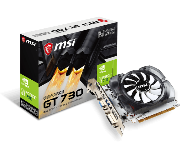 Tarjeta de Video MSI NVIDIA GeForce GT 730, 2GB 128-bit GDDR3, PCI Express 2.0 x16