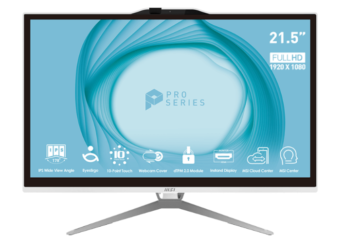 MSI PRO AP222T 13M All-in-One 21.5", Intel Pentium Gold G7400, 4GB, 128GB SSD, Windows 11 Home