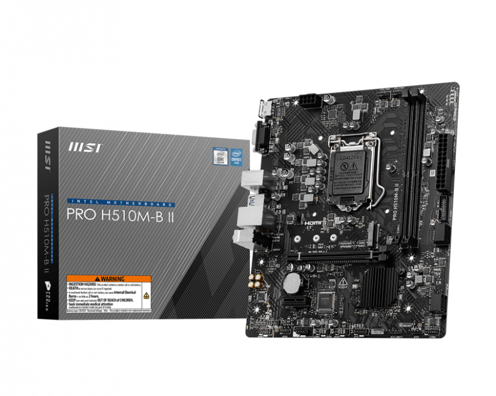 Tarjeta Madre MSI PRO H510M-B II, Micro-ATX, LGA 1200, Intel H470, 64GB DDR4, HDMI para Intel