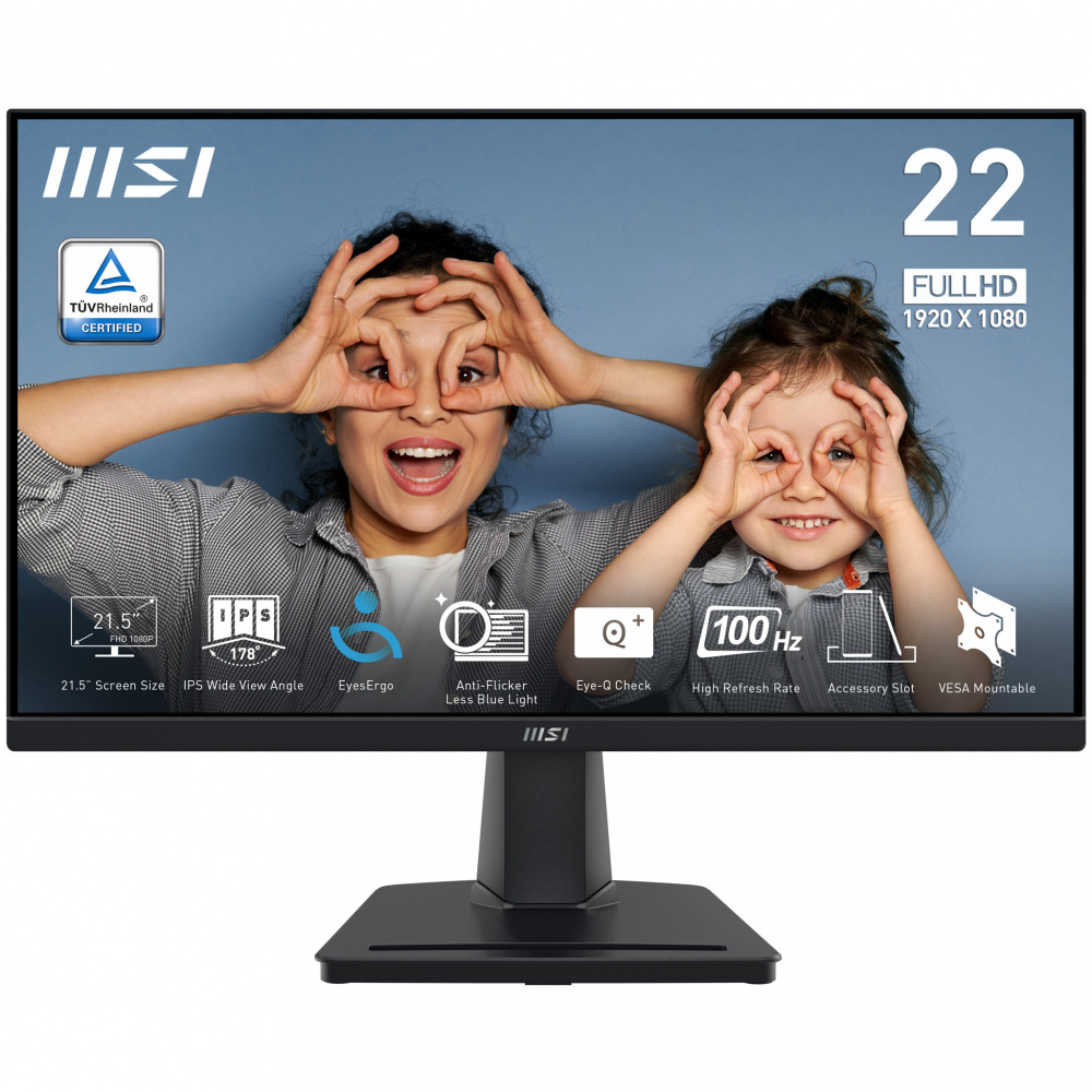 Monitor MSI Pro MP225 LED 21.5", 1920x1080 Full HD, 100Hz, HDMI, Negro
