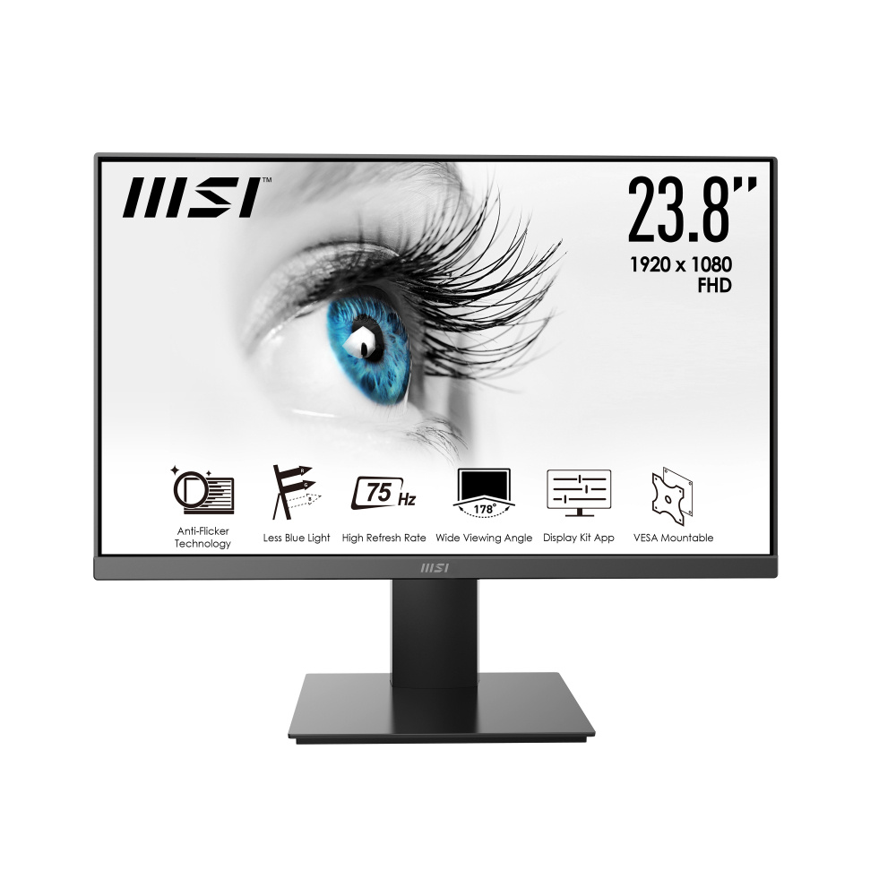 Monitor MSI PRO MP241X LED 23.8", Full HD, 75Hz, HDMI, Negro ― ¡Envío gratis limitado a 5 productos por cliente!