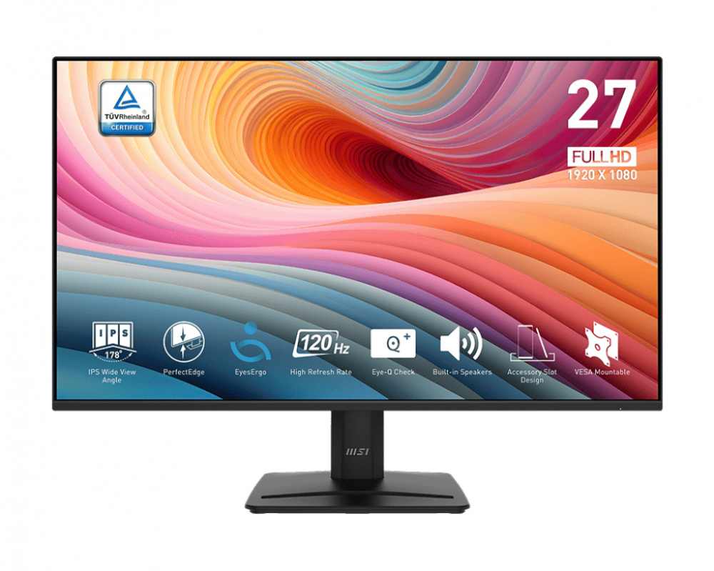 Monitor MSI PRO MP275 E2 LED 27", 1920x1080 Full HD, 120Hz, HDMI/DisplayPort, Bocinas Integradas, Negro 