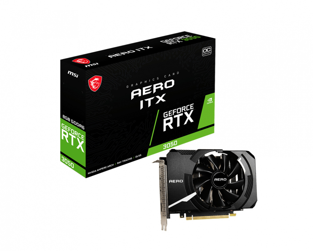 Tarjeta de Video MSI NVIDIA GeForce RTX 3050 AERO ITX 8G OC, 8GB 128-bit GDDR6, PCI Express x8 4.0