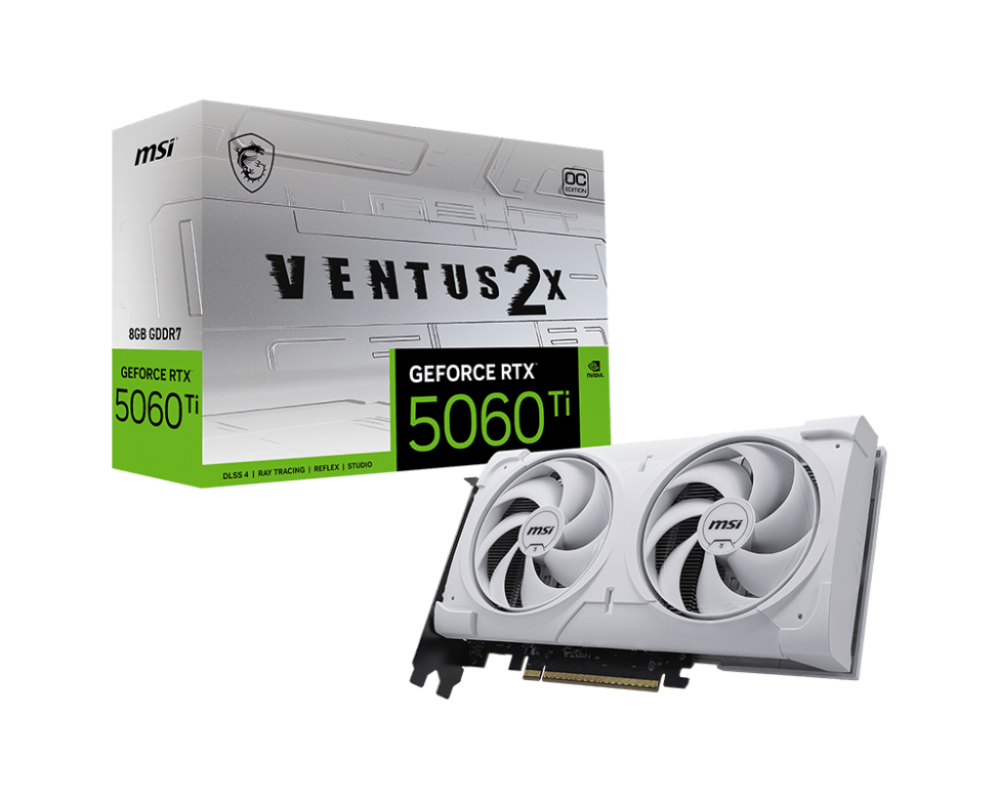 Tarjeta de Video MSI NVIDIA GeForce RTX 5060 Ti 8G VENTUS 2X OC PLUS, 8GB 128-bit GDDR7, PCI Express x16 5.0