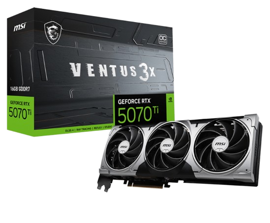 Tarjeta de Video MSI NVIDIA GeForce RTX 5070 Ti VENTUS 3X OC, 16GB 256-bit GDDR7, PCI Express 5.0