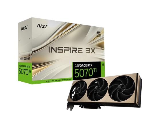 Tarjeta de Video MSI NVIDIA GeForce RTX 5070 Ti INSPIRE 3X OC PLUS, 16GB 256-bit GDDR7, PCI Express 5.0 