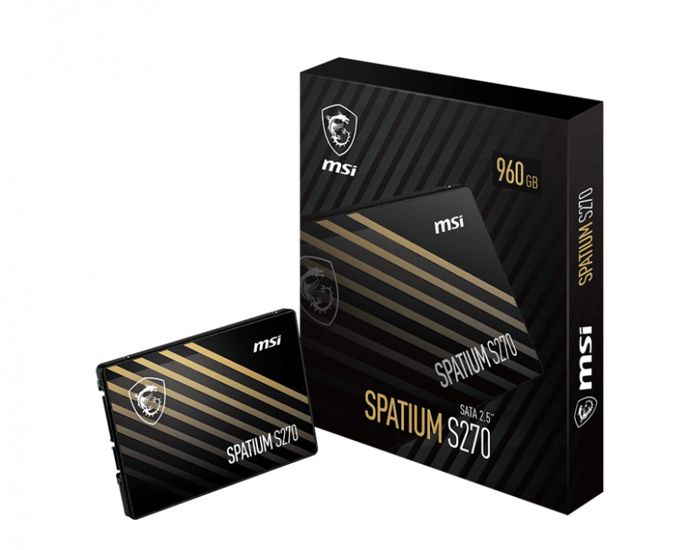 SSD MSI Spatium S270, 960GB, 2.5", 450MB/s Escritura, 500 MB/s Lectura, SATA III