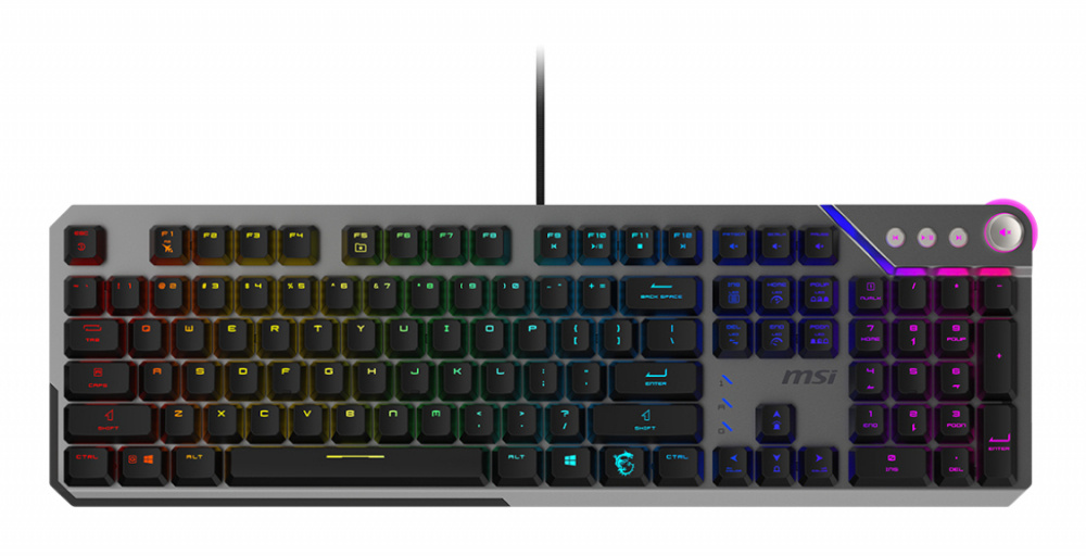 Teclado Gamer MSI STRIKE 600 SILENT LED RGB, Teclado Mecánico, Membrana, Alámbrico, USB, Negro, Inglés