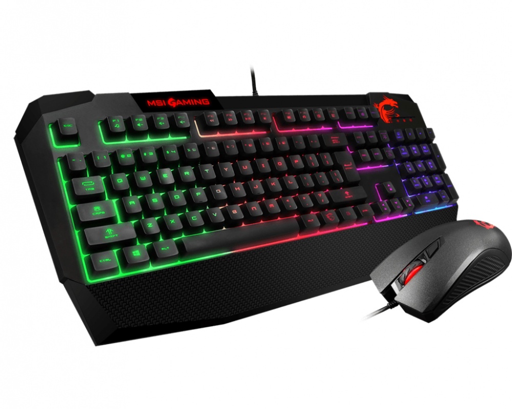 Kit Gamer de Teclado y Mouse MSI Incluye Vigor GK40 + Clutch GM10, Alámbrico, USB, Negro (Inglés)
