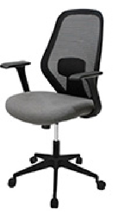 Mundo In Silla BASTIA, Respaldo de malla, Gris