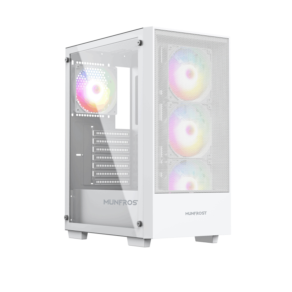 Gabinete Munfrost Alpha White, Midi-Tower, ATX/Micro-ATX/Mini-ITX, USB 2.0/3.0, sin Fuente, 4 Ventiladores Instalados, Blanco