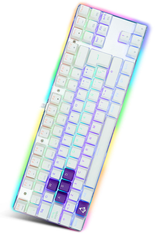 Teclado Gamer Munfrost Deimos ARGB TKL, Teclado Mecánico, Switch Blue, Alámbrico, Blanco (Español)