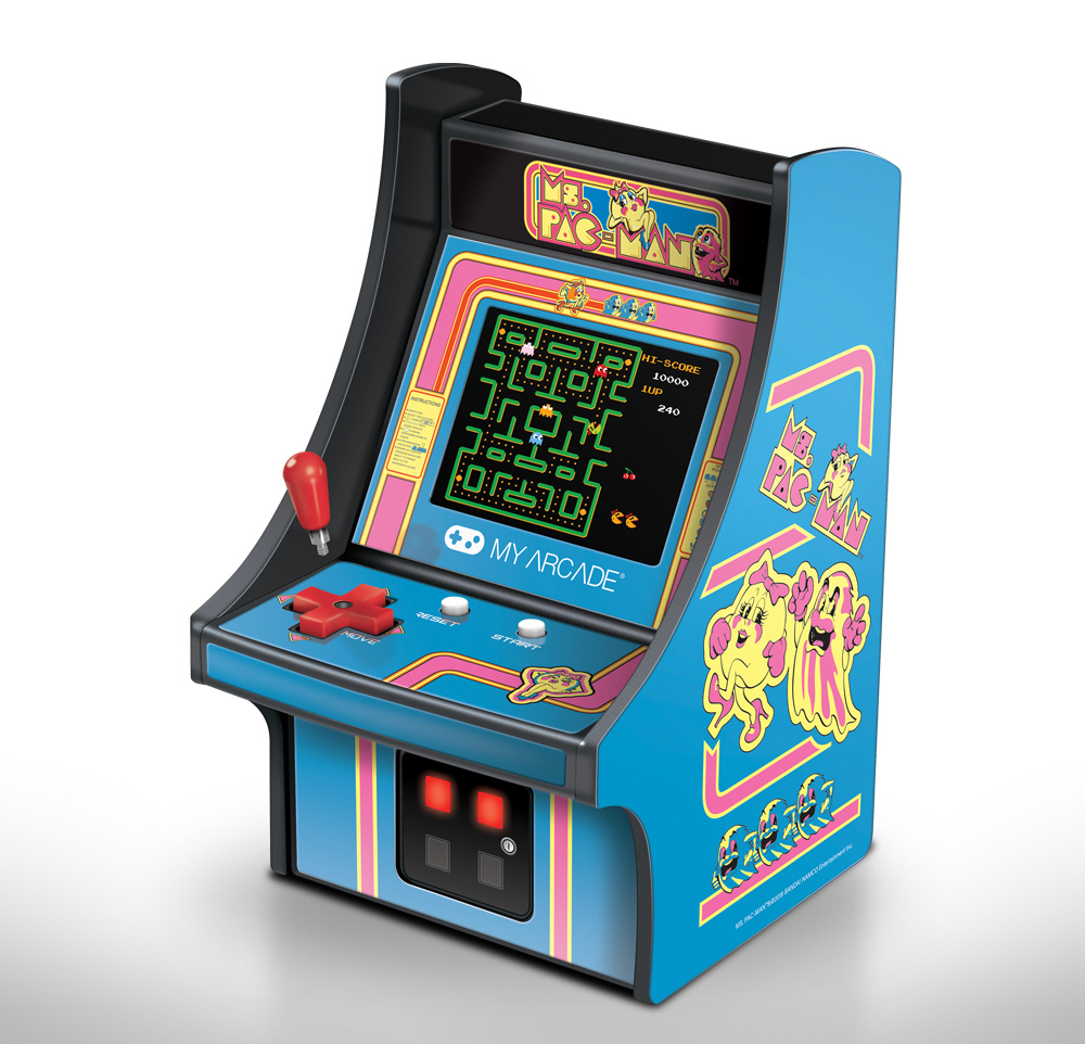 Mini Consola My Arcade Ms Pac-Man, 1 Juego, Azul