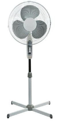 Mytek Ventilador de Pedestal 3170, 3 Velocidades, 16'', Gris/Blanco