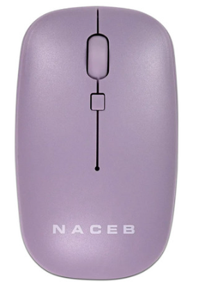 Mouse Naceb NA-0136M, Inalámbrico, Óptico, 1.600DPI, RF Inalámbrico, Morado