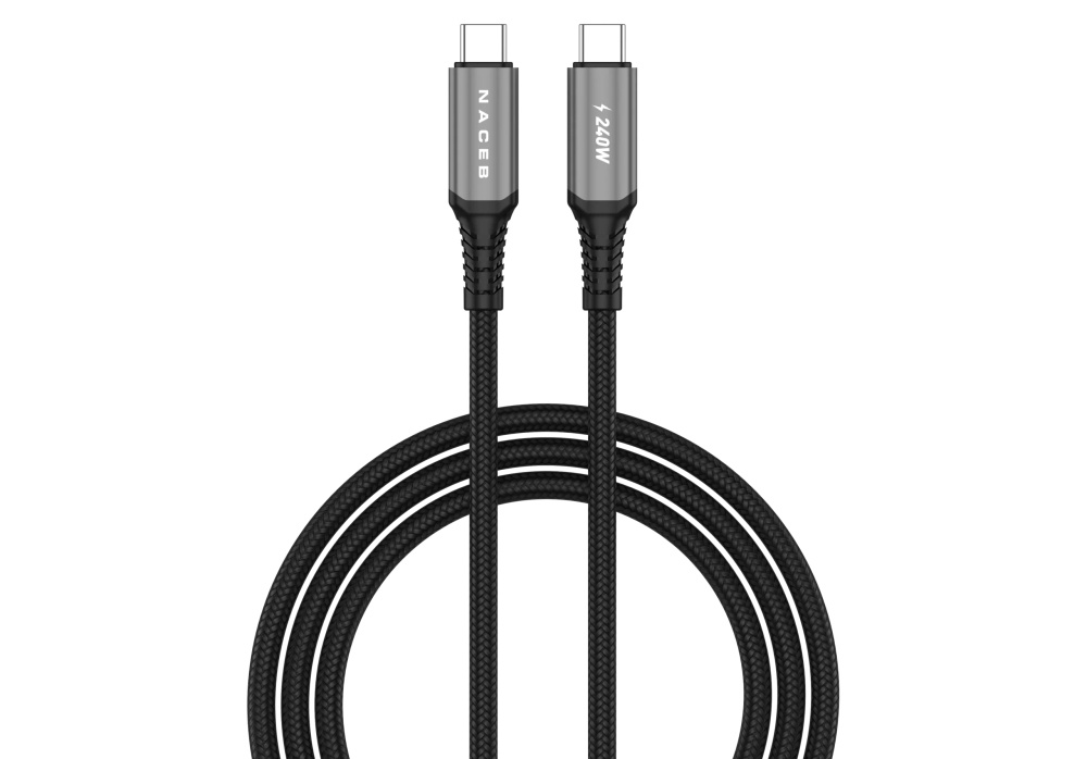 Naceb Cable USB-C Macho - USB-C Macho, 1 Metro