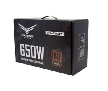 Fuente de Poder Naceb NA-0607 80 Plus Bronze, 20+4 pin ATX, 120mm, 650W