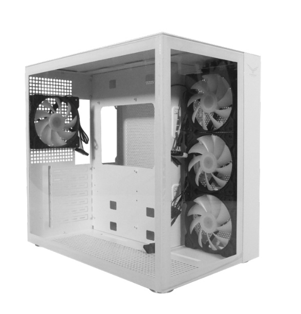 Gabinete Naceb White Nova, Midi-Tower, ATX/Micro-ATX/Mini-ITX, USB 3.0, sin Fuente, 4 Ventiladores Instalados, Blanco