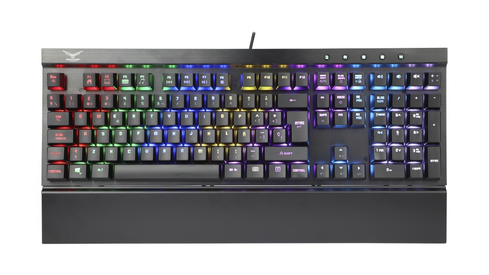 Teclado Gamer Naceb SCORPIUS RGB, Teclado Mecánico, JIATE Red, Alámbrico, USB, Negro (Español)